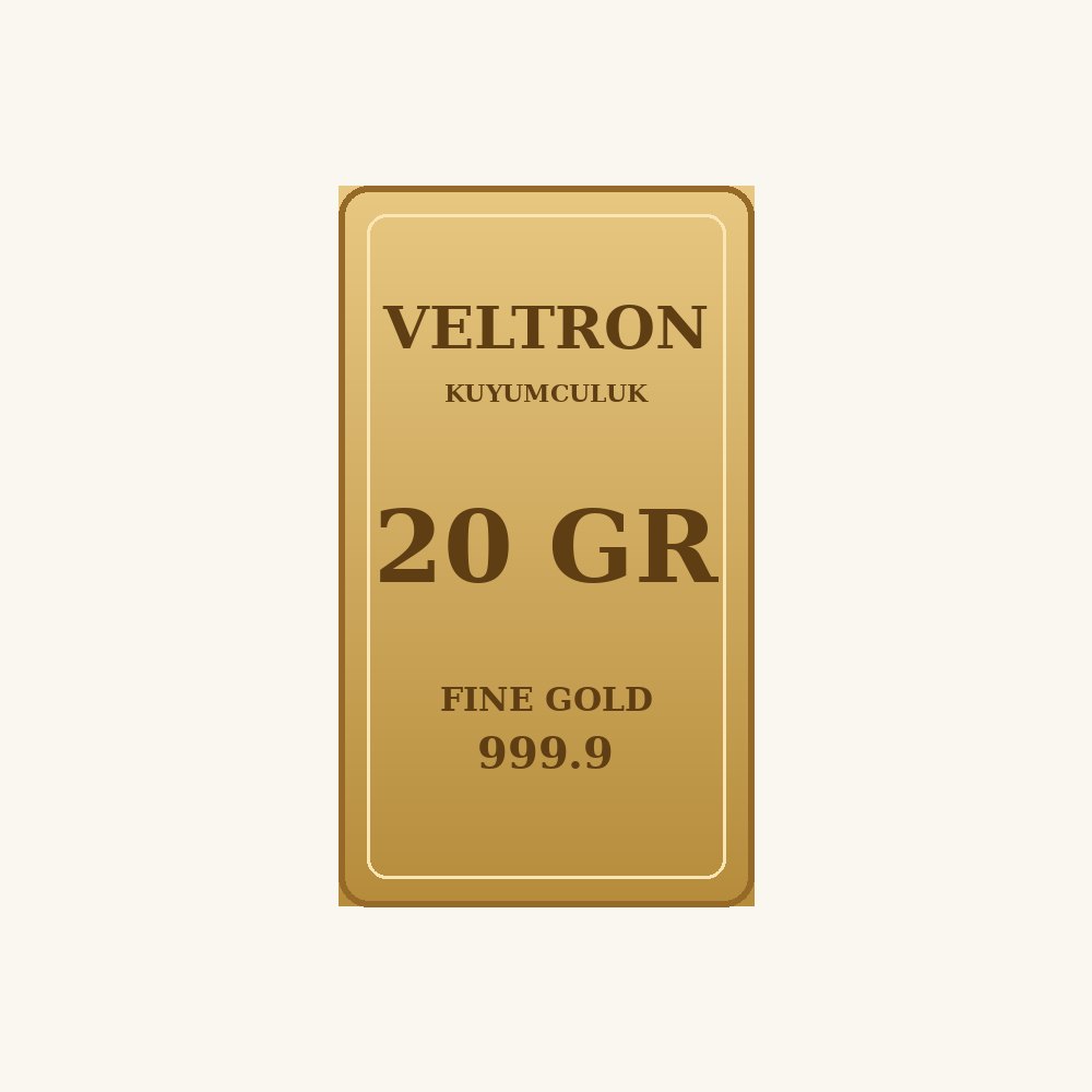 Veltron 20 Gram 24 Ayar Külçe Altın